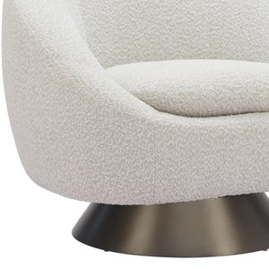 HomeRoots 37" Gray Upholstered Swivel Arm Chair - Modern Comfort with 360° Rotation for Home & Office Use 668789