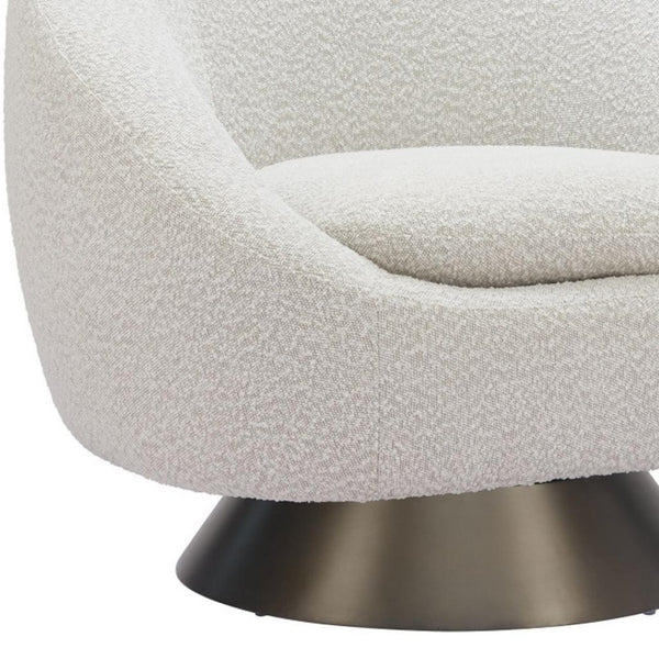 HomeRoots 37" Gray Upholstered Swivel Arm Chair - Modern Comfort with 360° Rotation for Home & Office Use 668789