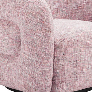 HomeRoots 33" Pink Upholstered Swivel Arm Chair - Modern Comfort & Versatile Style for Home or Office Use 668791