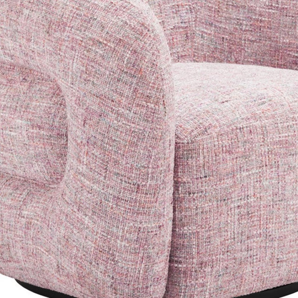 HomeRoots 33" Pink Upholstered Swivel Arm Chair - Modern Comfort & Versatile Style for Home or Office Use 668791