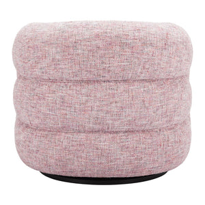 HomeRoots 33" Pink Upholstered Swivel Arm Chair - Modern Comfort & Versatile Style for Home or Office Use 668791