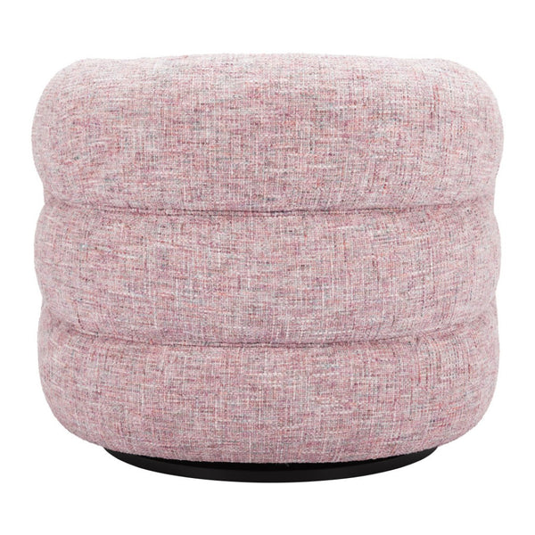HomeRoots 33" Pink Upholstered Swivel Arm Chair - Modern Comfort & Versatile Style for Home or Office Use 668791