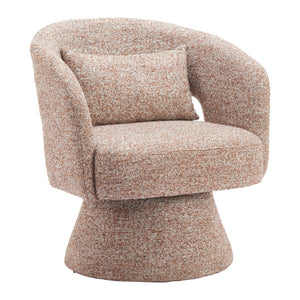 HomeRoots 29" Brown Upholstered Swivel Arm Chair - Stylish Comfort for Home, Office, or Hospitality Spaces 668792