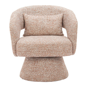 HomeRoots 29" Brown Upholstered Swivel Arm Chair - Stylish Comfort for Home, Office, or Hospitality Spaces 668792