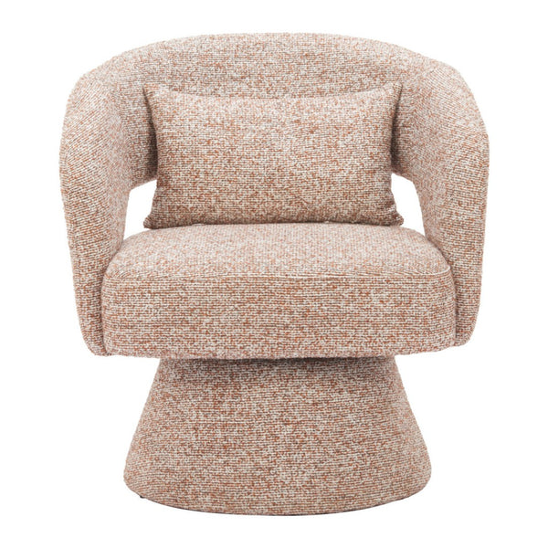 HomeRoots 29" Brown Upholstered Swivel Arm Chair - Stylish Comfort for Home, Office, or Hospitality Spaces 668792