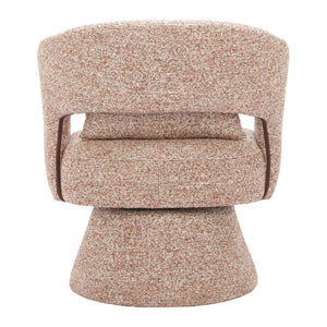 HomeRoots 29" Brown Upholstered Swivel Arm Chair - Stylish Comfort for Home, Office, or Hospitality Spaces 668792