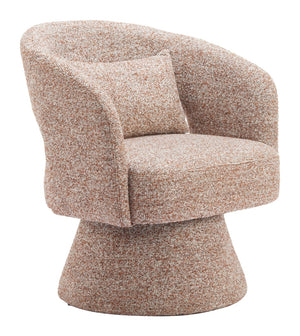 HomeRoots 29" Brown Upholstered Swivel Arm Chair - Stylish Comfort for Home, Office, or Hospitality Spaces 668792