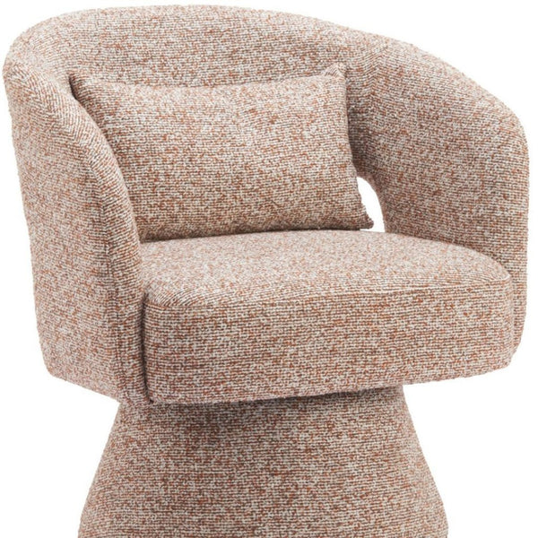 HomeRoots 29" Brown Upholstered Swivel Arm Chair - Stylish Comfort for Home, Office, or Hospitality Spaces 668792