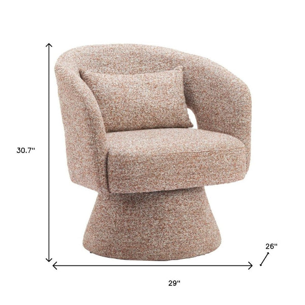 HomeRoots 29" Brown Upholstered Swivel Arm Chair - Stylish Comfort for Home, Office, or Hospitality Spaces 668792