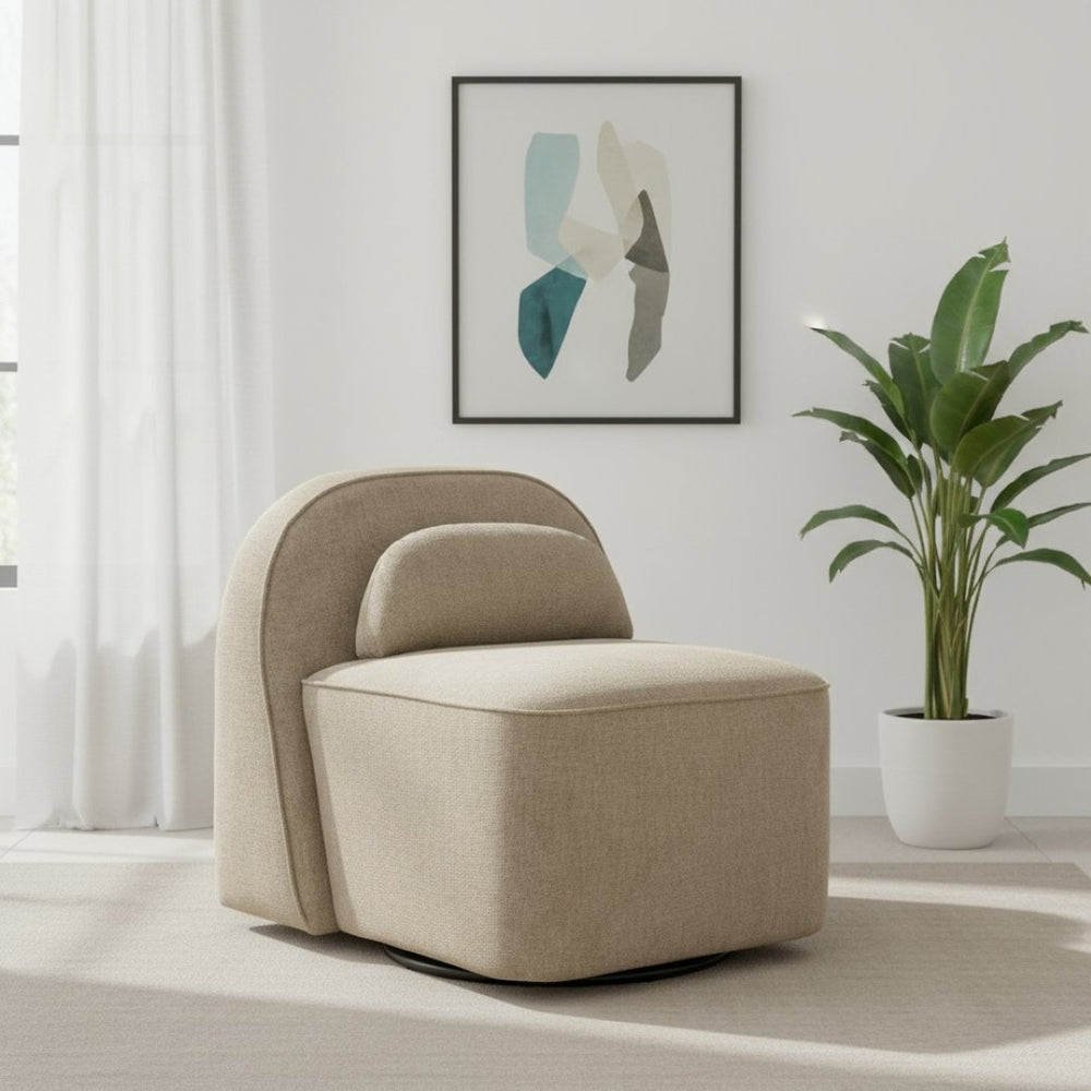 HomeRoots 32" Stylish Brown Upholstered Swivel Side Chair - Durable, Comfortable, and Perfect for Any Space! 668793