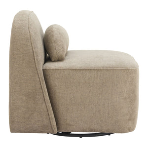 HomeRoots 32" Stylish Brown Upholstered Swivel Side Chair - Durable, Comfortable, and Perfect for Any Space! 668793