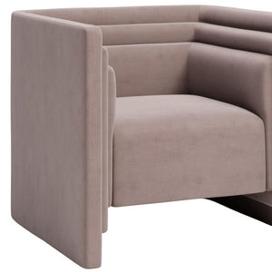 HomeRoots 35" Taupe Upholstered Arm Chair – Modern Accent Seating with Durable Design for Home & Office Use 668794