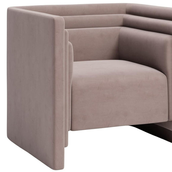 HomeRoots 35" Taupe Upholstered Arm Chair – Modern Accent Seating with Durable Design for Home & Office Use 668794