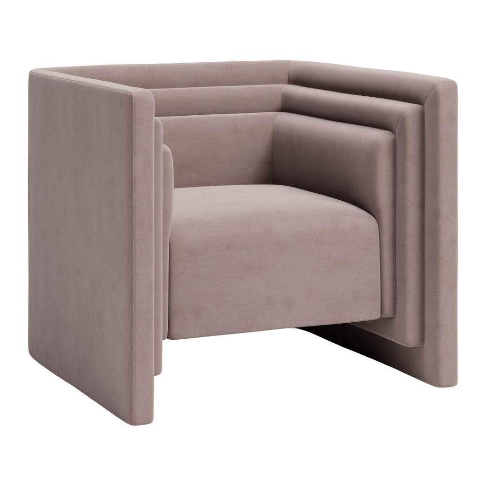 HomeRoots 35" Taupe Upholstered Arm Chair – Modern Accent Seating with Durable Design for Home & Office Use 668794