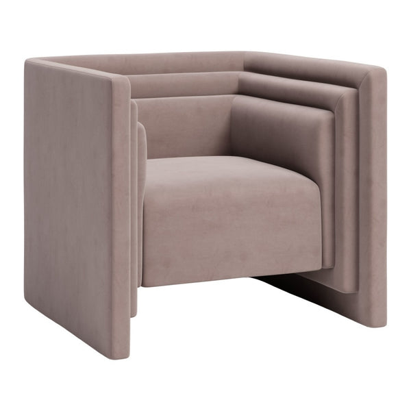 HomeRoots 35" Taupe Upholstered Arm Chair – Modern Accent Seating with Durable Design for Home & Office Use 668794