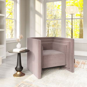 HomeRoots 35" Taupe Upholstered Arm Chair – Modern Accent Seating with Durable Design for Home & Office Use 668794