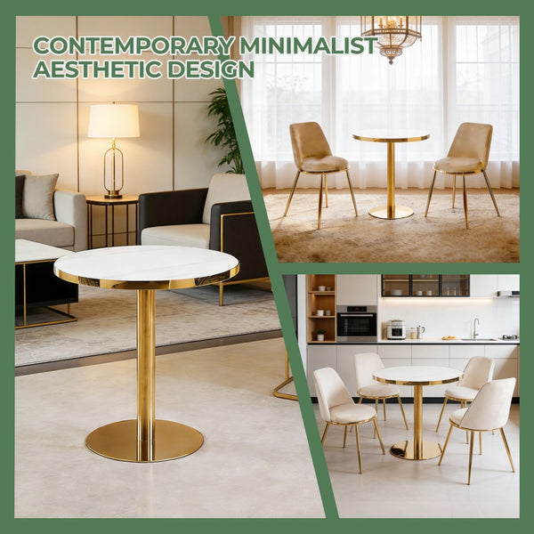 English Elm 31.5inch Tulip Pedestal Round Dining Table White Ceramic Top Mid-century Modern Seats Six W3766P436155