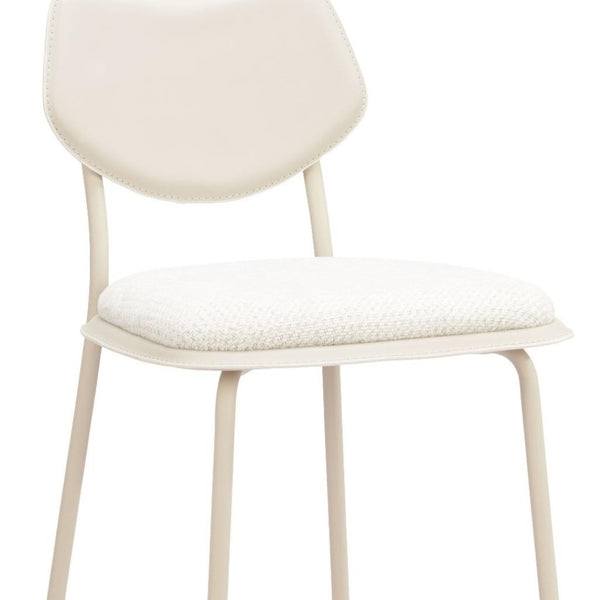 HomeRoots Set of Four Stylish Light Gray Bar Chairs - Modern Faux Leather & Steel for Kitchen or Bar Use 668803
