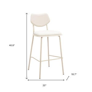 HomeRoots Set of Four Stylish Light Gray Bar Chairs - Modern Faux Leather & Steel for Kitchen or Bar Use 668803