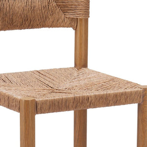HomeRoots Set of Two 30" Natural Rattan Bar Chairs - Stylish Aluminum Low-Back Design for Indoor & Outdoor Use 668806