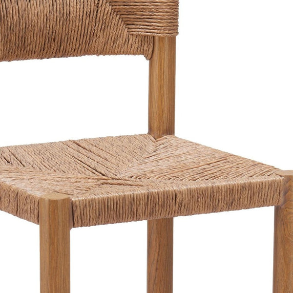 HomeRoots Set of Two 30" Natural Rattan Bar Chairs - Stylish Aluminum Low-Back Design for Indoor & Outdoor Use 668806