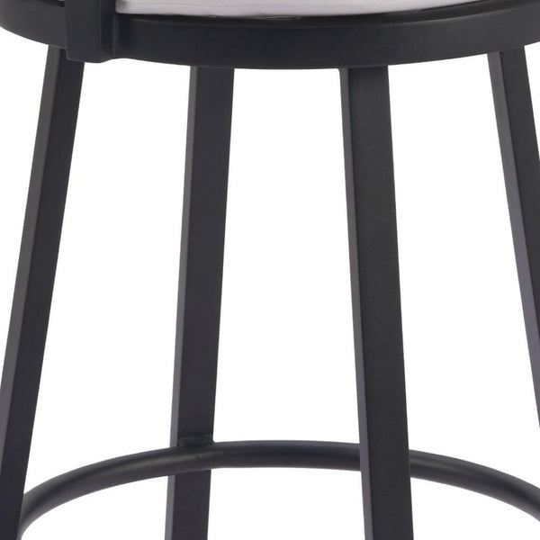 HomeRoots 31" Stylish Swivel Bar Chair with Faux Rattan & Olefin Cushion - Perfect for Patios & Spas! 668808