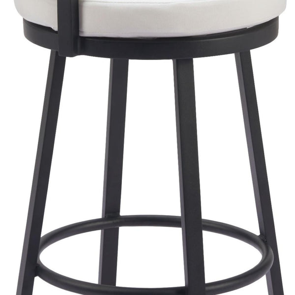 HomeRoots 31" Stylish Swivel Bar Chair with Faux Rattan & Olefin Cushion - Perfect for Patios & Spas! 668808