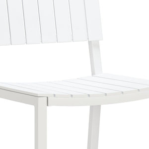 HomeRoots 30" White Aluminum Bar Height Chair - Stylish, Durable, and Comfortable for Outdoor or Indoor Use 668810