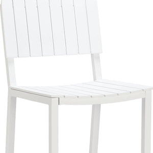 HomeRoots 30" White Aluminum Bar Height Chair - Stylish, Durable, and Comfortable for Outdoor or Indoor Use 668810