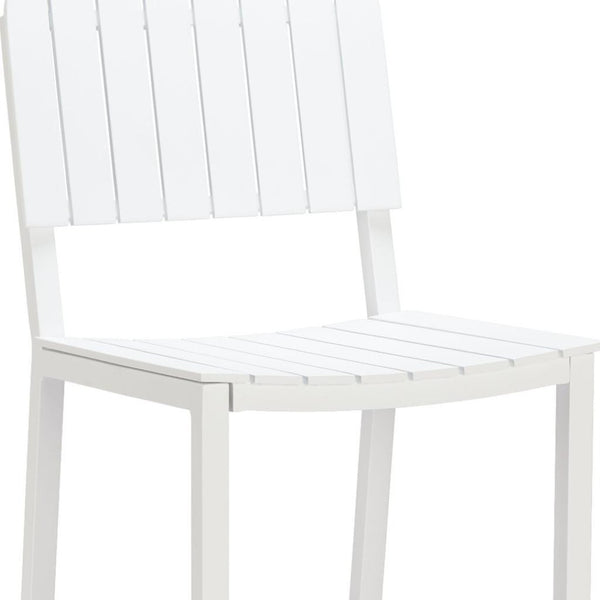 HomeRoots 30" White Aluminum Bar Height Chair - Stylish, Durable, and Comfortable for Outdoor or Indoor Use 668810