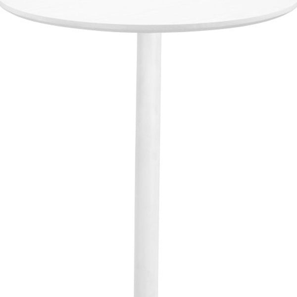 HomeRoots 24" Modern White Wood and Steel Bar Table - Sleek Design for Bistro, Café, or Home Entertaining 668817