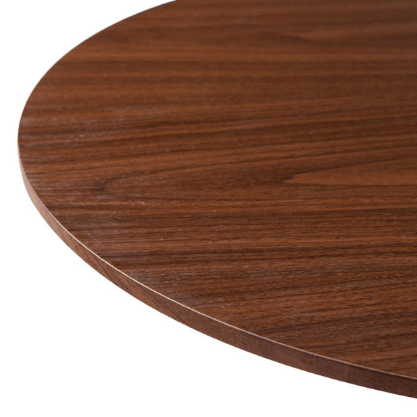 HomeRoots 24" Chic Brown & Black Wood Steel Bistro Table - Modern Round Design for Bars & Small Spaces 668819