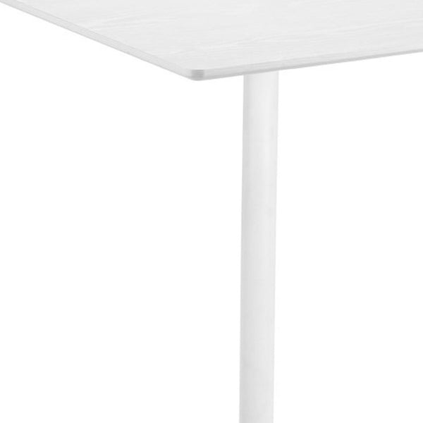 HomeRoots 24" Modern White Wood and Steel Square Bar Table - Durable, Stylish, Perfect for Home & Hospitality 668820
