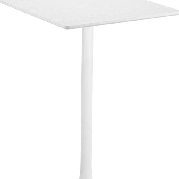 HomeRoots 24" Modern White Wood and Steel Square Bar Table - Durable, Stylish, Perfect for Home & Hospitality 668820