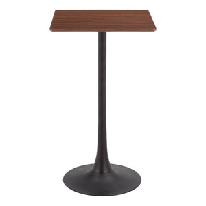 HomeRoots 24" Modern Brown and Black Square Bar Table - Stylish, Durable Design for Home or Hospitality Use 668821