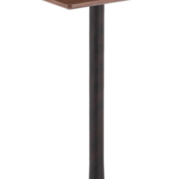 HomeRoots 24" Modern Brown and Black Square Bar Table - Stylish, Durable Design for Home or Hospitality Use 668821