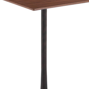 HomeRoots 24" Modern Brown and Black Square Bar Table - Stylish, Durable Design for Home or Hospitality Use 668821