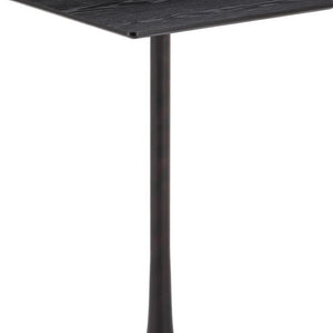 HomeRoots 24" Modern Black Wood and Steel Square Bar Table - Space-Saving Design for Home & Hospitality Use 668822