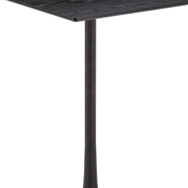 HomeRoots 24" Modern Black Wood and Steel Square Bar Table - Space-Saving Design for Home & Hospitality Use 668822