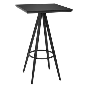 HomeRoots 26" Black Wood and Steel Square Bar Table - Modern High-Top Design for Stylish Dining & Hospitality Spaces 668824