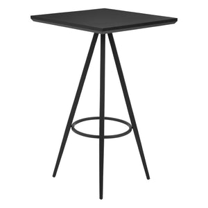 HomeRoots 26" Black Wood and Steel Square Bar Table - Modern High-Top Design for Stylish Dining & Hospitality Spaces 668824
