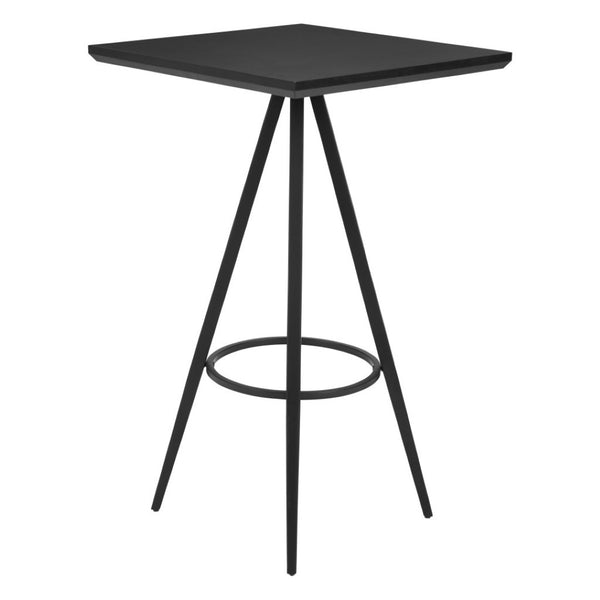 HomeRoots 26" Black Wood and Steel Square Bar Table - Modern High-Top Design for Stylish Dining & Hospitality Spaces 668824