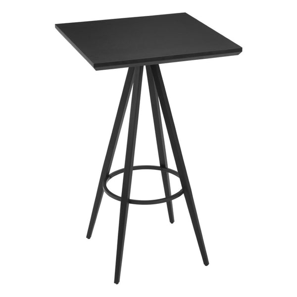 HomeRoots 26" Black Wood and Steel Square Bar Table - Modern High-Top Design for Stylish Dining & Hospitality Spaces 668824