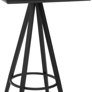 HomeRoots 26" Black Wood and Steel Square Bar Table - Modern High-Top Design for Stylish Dining & Hospitality Spaces 668824
