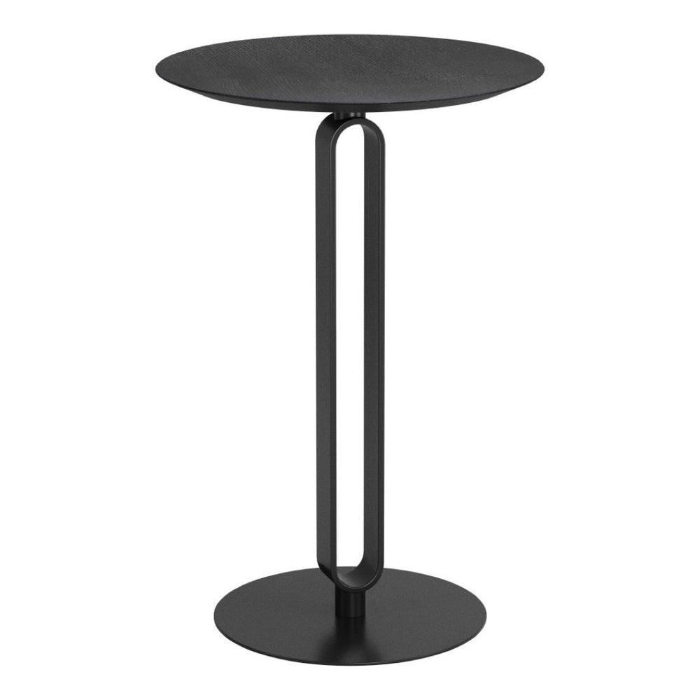 HomeRoots 24" Modern Black Wood and Steel Bar Table for Compact Spaces – Stylish Bistro Design for Two 668826