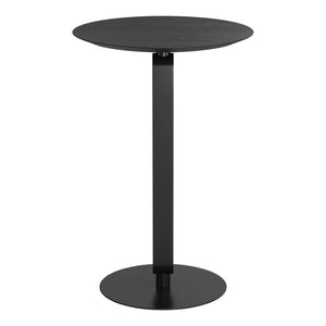 HomeRoots 24" Modern Black Wood and Steel Bar Table for Compact Spaces – Stylish Bistro Design for Two 668826