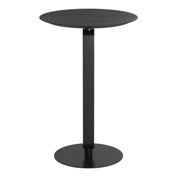 HomeRoots 24" Modern Black Wood and Steel Bar Table for Compact Spaces – Stylish Bistro Design for Two 668826