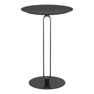 HomeRoots 24" Modern Black Wood and Steel Bar Table for Compact Spaces – Stylish Bistro Design for Two 668826
