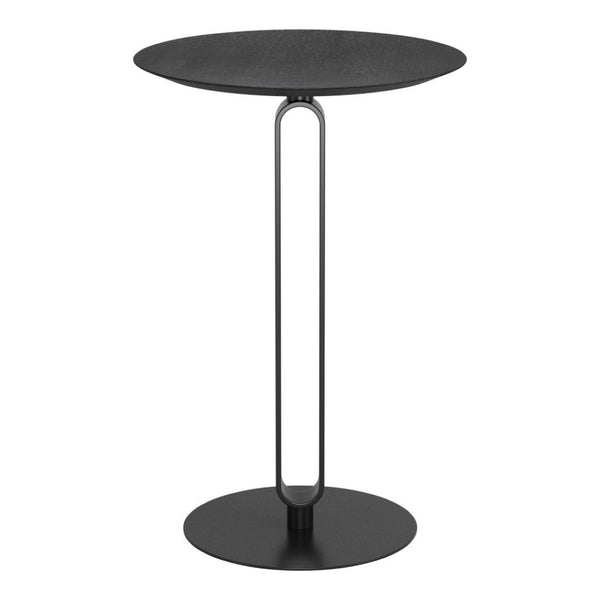 HomeRoots 24" Modern Black Wood and Steel Bar Table for Compact Spaces – Stylish Bistro Design for Two 668826
