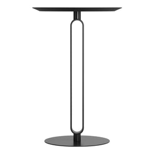 HomeRoots 24" Modern Black Wood and Steel Bar Table for Compact Spaces – Stylish Bistro Design for Two 668826